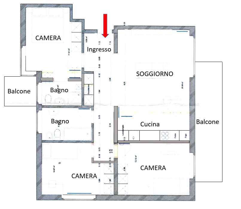 Lugano: bright 4.5-rooms flat well served and strategic setting
